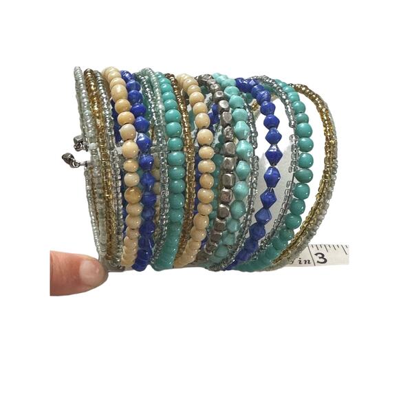 Wide Beaded Wrap Bracelet - Picture 5 of 6